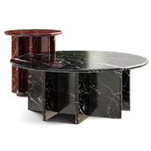 Pasar Round Black Marble Side Table