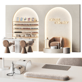 Beauty salon with a place for a manicure and pedicure master