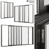 A set of sliding Metal Windows-Doors.