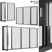 A set of metal windows and doors. Set 2