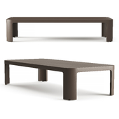 RH Sedona Aluminum Rectangular Coffee Table 76