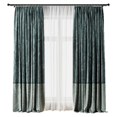 Curtain with rod 40 bule curtain HBH