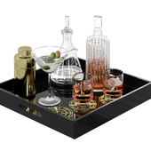 N21 Set of Glasses and Decanters on Tray