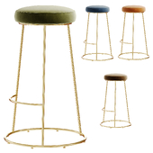 Manhattan Grey Velvet Bar Stool