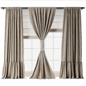 Curtain with Rod 41 Brown Roman Curtain HBH