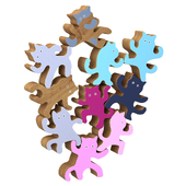 Colorful Kung Fu Cat Stacking Toy