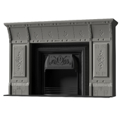 Classic Fireplace with Flower Ornaments