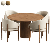 Eva Fabric Dining Armchair and Asplund Palais Royal dining table