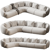 Auburn Performance Fabric L-Shape Sectional Sofa with Ottoman