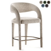Alexander Mid Century Modern Light Grey Performance Iron Frame Counter Stool