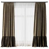 curtain rod 43 brown patterned volens curtains HBH