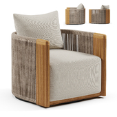 Striata Teak Swivel Lounge Chair