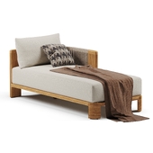 Striata Teak Sofa-Chaise