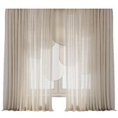 Linen Curtain - Layered Panel Curtain Rounded 39 HBH