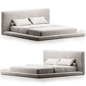 Cesar Suede Fabric Contemporary Minimalist Bed Frame