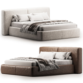 Double bed with narrow headboard