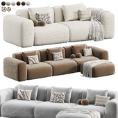 Beige Microfiber Modern Sofa by litfad