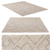 Abstract Diamond Wool Shag Rug