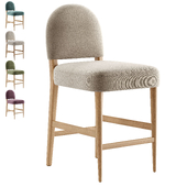 Lysander Modern Classic Cream Performance Brown Oak Counter Stool