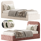 Cream Fabric Single Bed