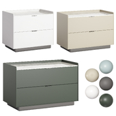 Casual Sintered Stone Countertop Drawer Storage Nightstand with 2 Drawers