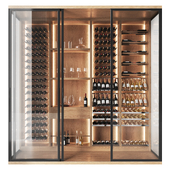 Wine cabinet for a wine library in a restaurant and home