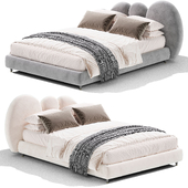 Brantley Velvet Modern Shaped Headboard Bed