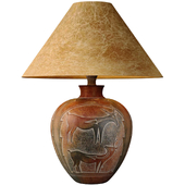 Настольная лампа в форме урны с резным оленем Benjara Rustic Table Lamp