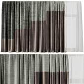 Set of soft silk curtains with wrinkles - Patterned collections 035 HBH