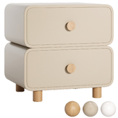 Modern Nordic Style Wooden Nightstand with Dual Drawers