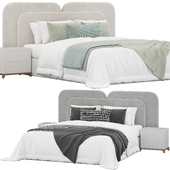 Rounded Upholstered Headboard bed