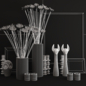 вазы и растения kellyhoppen decor - Декоративный набор - 3D модель - фото 2