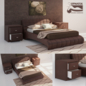 Кровать NUVOLA 1, тумбы ORMA SOFT 2 - Кровати - 3D модель