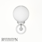 Rh bistro globe milk glass single sconce nickel - Бра - 3D модель - фото 4