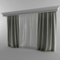 Льняные шторы и карниз Orac Decor - Шторы - 3D модель