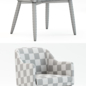 Meridiani Lola Chair+miller tables - Стол + стул - 3D модель - фото 3