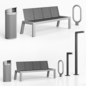 Street Furniture set - Городская среда - 3D модель