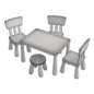 Ikea Mammut - Столы и стулья - 3D модель - фото 3