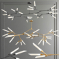 Led Nordic & Rotatable Branch Tube Chandelier - Подвесной - 3D модель