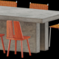 CB2 Table and Chairs - Стол + стул - 3D модель - фото 4