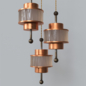 Hollywood Regency brass triple pendant chandelier - Подвесной - 3D модель