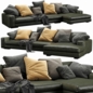 Verzelloni Holden Chaise Lounge Leather - Диваны - 3D модель