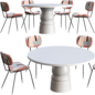 Dining table Moooi Container New Antiques+ chair HKliving printed MSK3707 - Стол + стул - 3D модель
