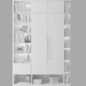 Шкаф с книгами та декором в люкс стиле - Шкафы - 3D модель - фото 2