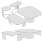 Poliform KOISHI coffee and side tables - Столы - 3D модель - фото 3