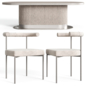 CPRN Homood Cocoon table and Kashmir Resident chair - Стол + стул - 3D модель - фото 3