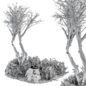 Outdoor Plants in Plant Box Snowy - Set 345V - Уличные - 3D модель - фото 4
