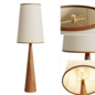 CB2 - Bruna Walnut Wood and Linen Floor Lamp - Торшеры - 3D модель