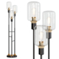Menlo Lane Black Bronze 3 Light Seedy Glass Floor Lamp - Торшеры - 3D модель