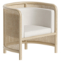 Crate & Barrel - Fields Cane Back White Wash and Natural Accent Chair - Кресла - 3D модель